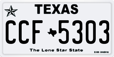 TX license plate CCF5303