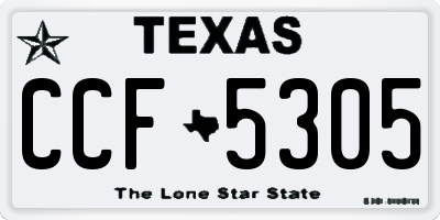 TX license plate CCF5305