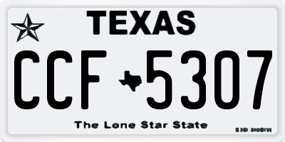 TX license plate CCF5307