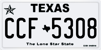 TX license plate CCF5308