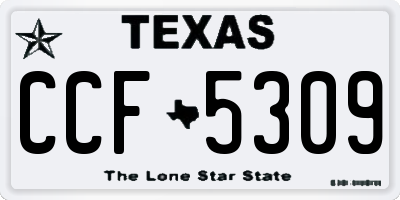 TX license plate CCF5309