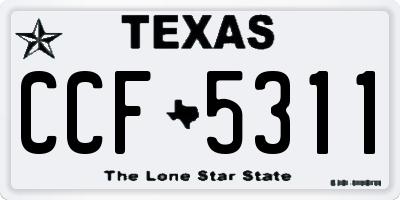TX license plate CCF5311