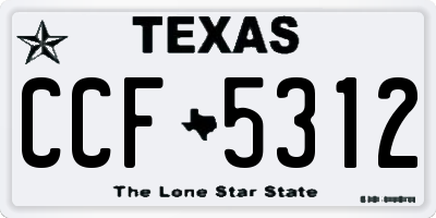 TX license plate CCF5312