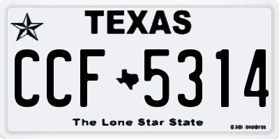 TX license plate CCF5314