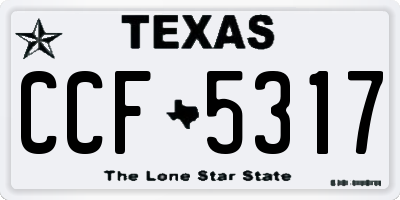 TX license plate CCF5317