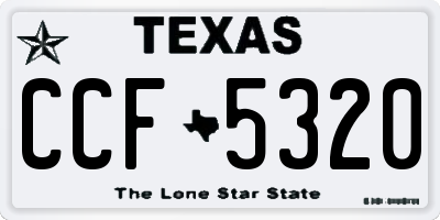 TX license plate CCF5320