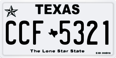 TX license plate CCF5321