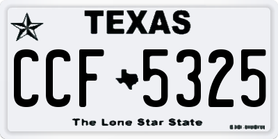 TX license plate CCF5325