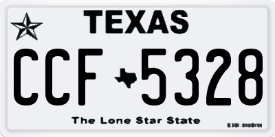 TX license plate CCF5328