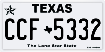 TX license plate CCF5332
