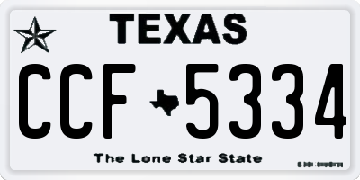TX license plate CCF5334