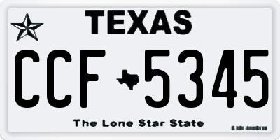 TX license plate CCF5345