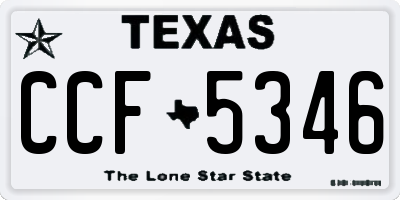 TX license plate CCF5346