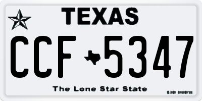 TX license plate CCF5347