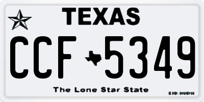 TX license plate CCF5349