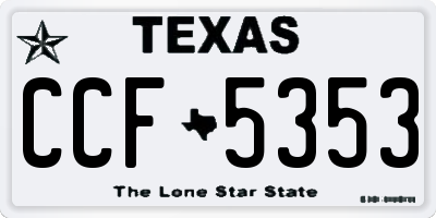 TX license plate CCF5353