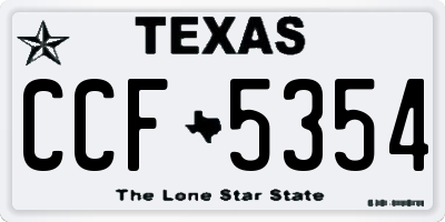 TX license plate CCF5354