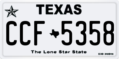 TX license plate CCF5358