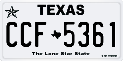 TX license plate CCF5361