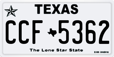 TX license plate CCF5362
