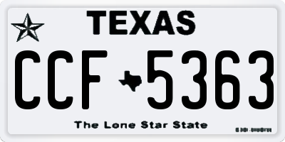 TX license plate CCF5363