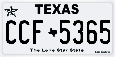 TX license plate CCF5365