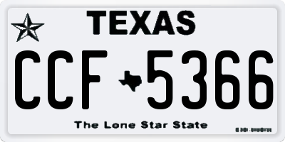 TX license plate CCF5366
