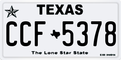 TX license plate CCF5378