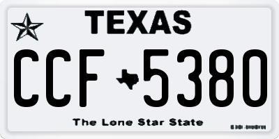 TX license plate CCF5380