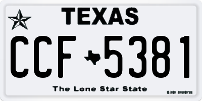 TX license plate CCF5381
