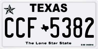 TX license plate CCF5382