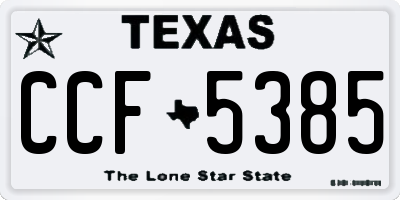 TX license plate CCF5385