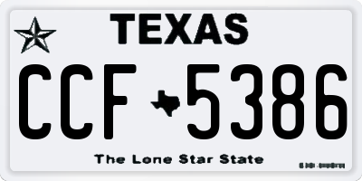 TX license plate CCF5386