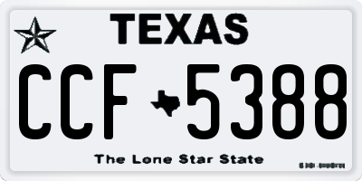 TX license plate CCF5388