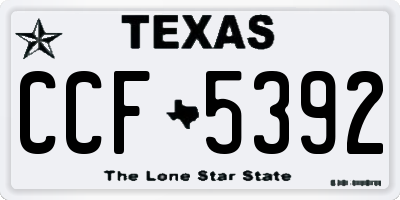 TX license plate CCF5392