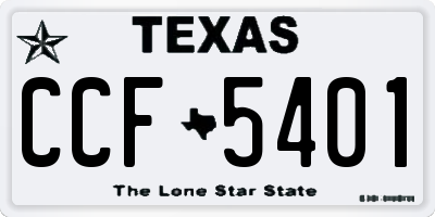 TX license plate CCF5401