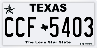 TX license plate CCF5403