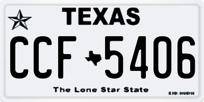 TX license plate CCF5406