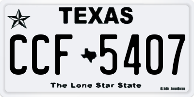 TX license plate CCF5407