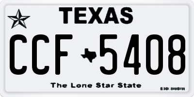 TX license plate CCF5408