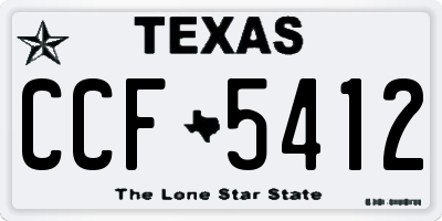 TX license plate CCF5412