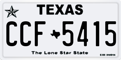 TX license plate CCF5415
