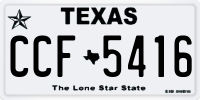 TX license plate CCF5416