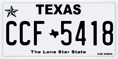 TX license plate CCF5418