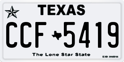 TX license plate CCF5419