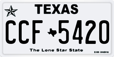 TX license plate CCF5420