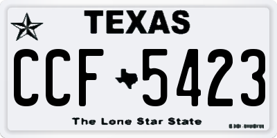 TX license plate CCF5423