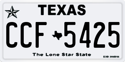 TX license plate CCF5425