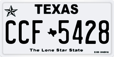 TX license plate CCF5428