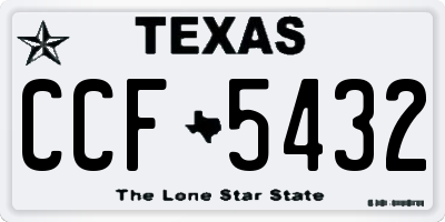 TX license plate CCF5432